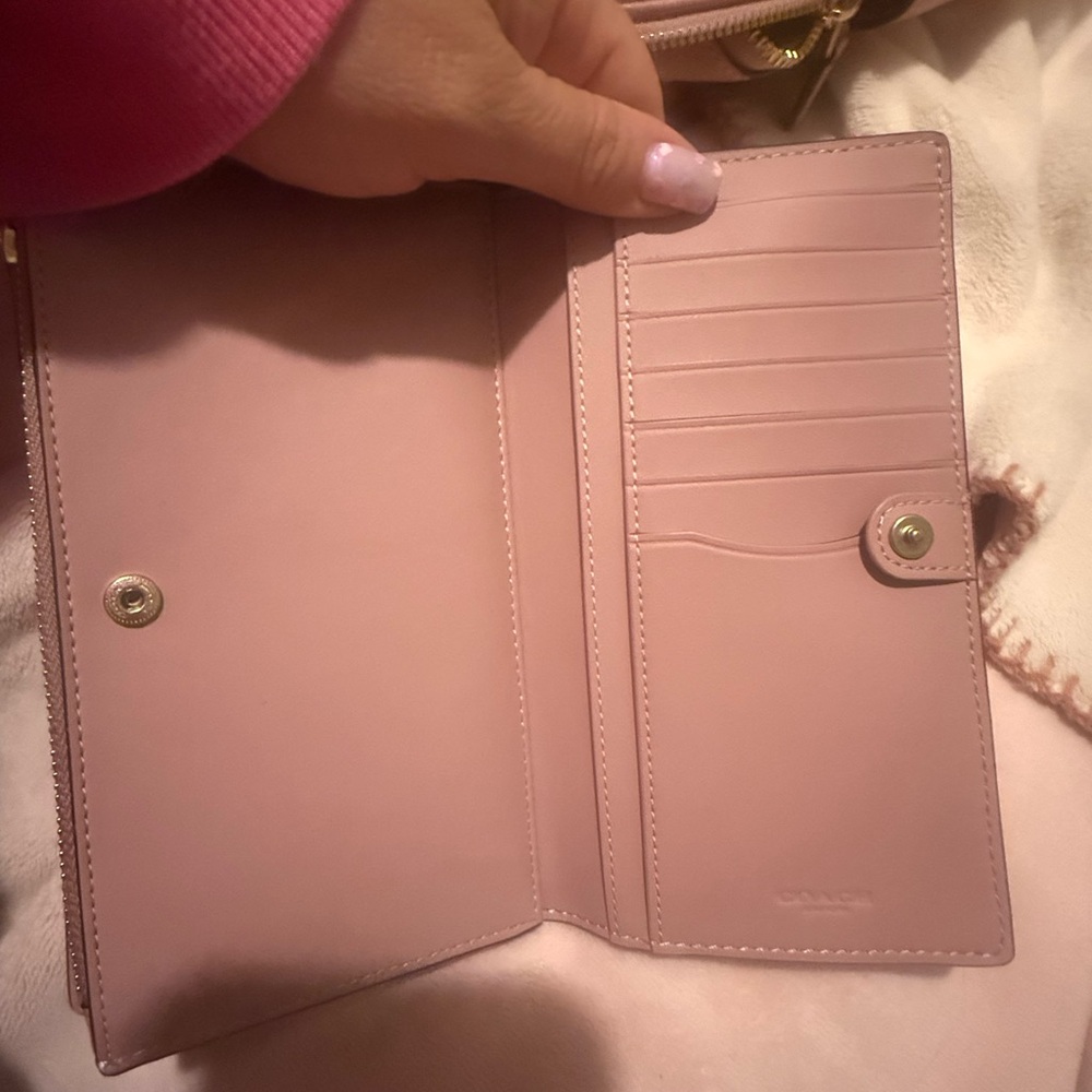 Coach Blush Pink Pebbled Leather Backpack with Matching Wallet - Picture 9 of 11